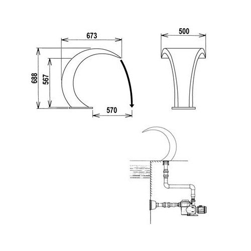 medidas cascada bali de flexinox