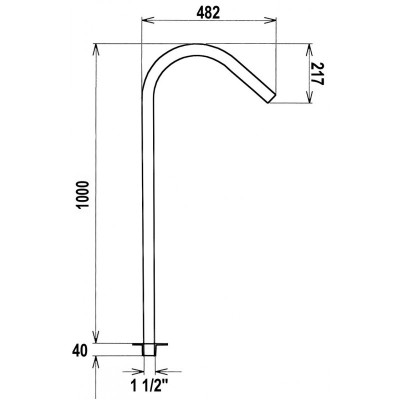 Cañón Tahití AISI 316L de Flexinox - medidas