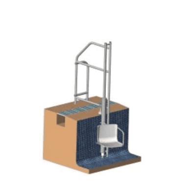Elevador hidráulico para piscina Astralpool con pasamanos 650mm maqueta