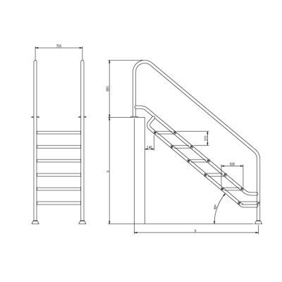 Despiece escalera land 700 fácil acceso flexinox Despiece escalera land 700 fácil acceso flexinox