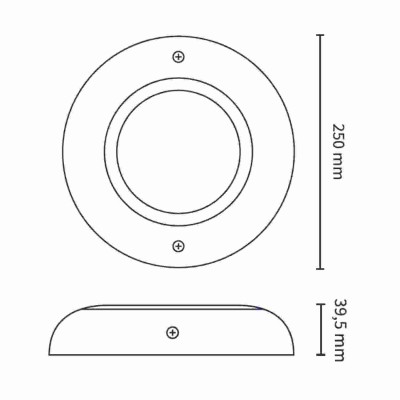 medidas embellecedor 250mm para PAR56X-P